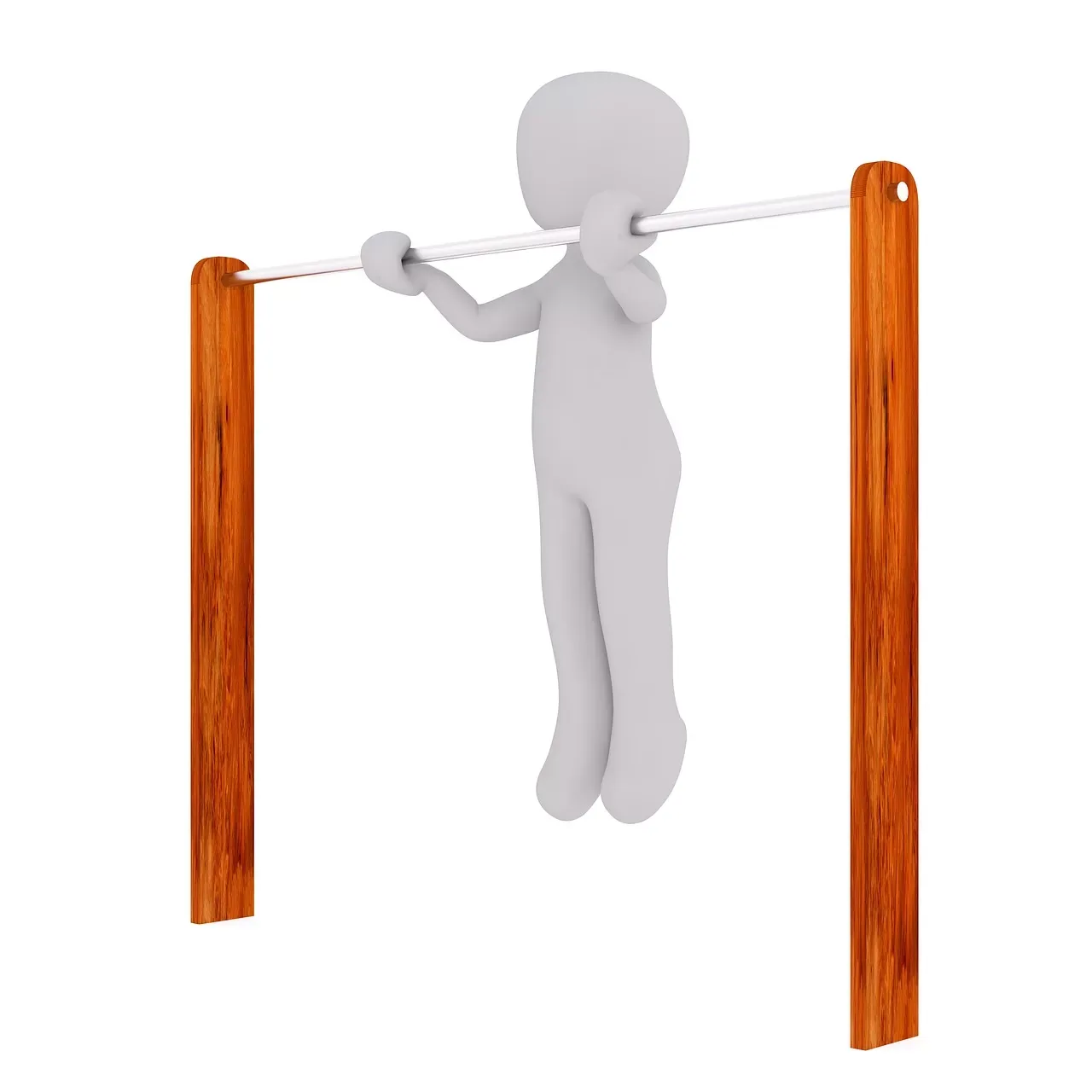 bonhomme blanc effectuant des tractions